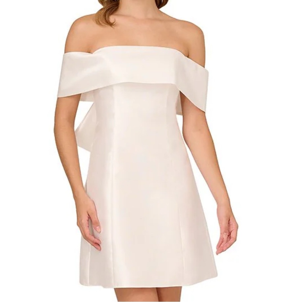 Adrianna Papell Ivory Satin Gown
